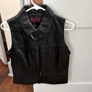 Black leather Vest; Venus Williams Woman’s M